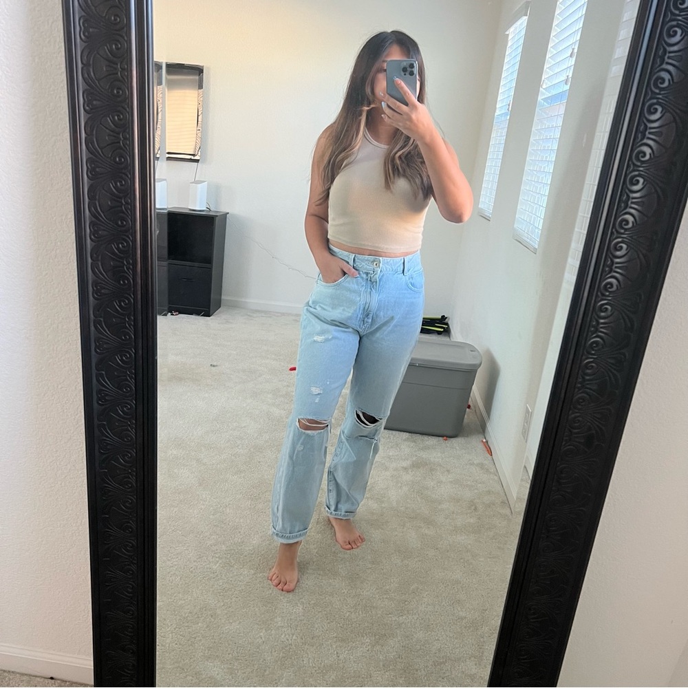 Zara Distressed Mom Jeans